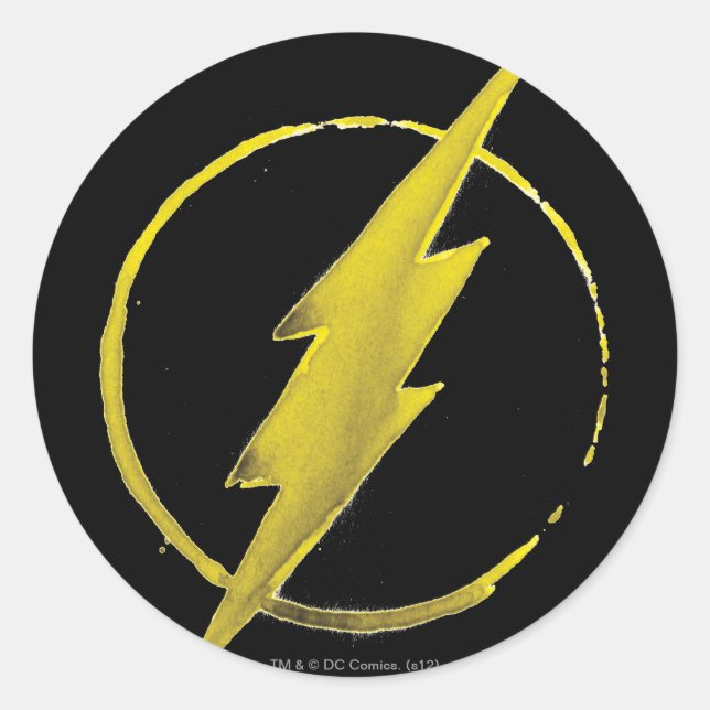 Pegatina Redonda El Flash | Emblema del pecho amarillo (Anverso)