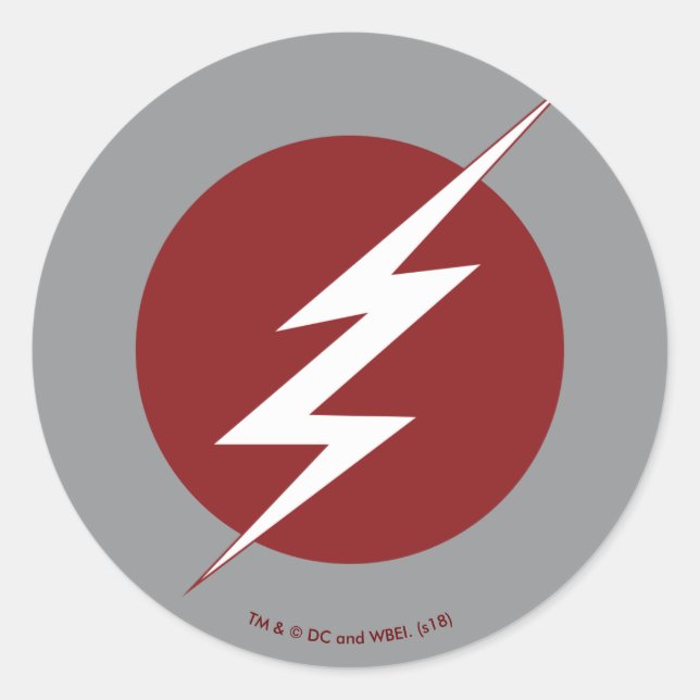 Pegatina Redonda El Flash | Logo de Lightning Bolt (Anverso)