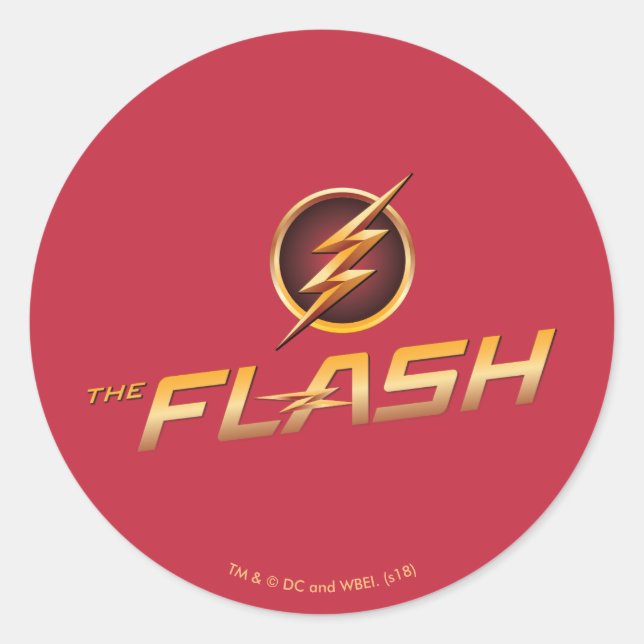 Pegatina Redonda El Flash | Logo de TV (Anverso)