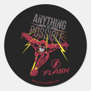 Pegatina Redonda El Flash   "Todo Es Posible"
