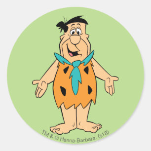 Pegatina Redonda El Flintstone de los Flintstones el   Fred