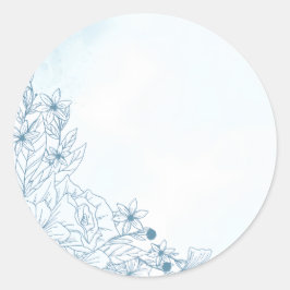 Pegatina Redonda El Florecimiento En La Boda De Invierno