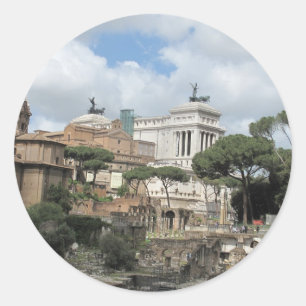 Pegatina Redonda El foro romano - latín: Foro Romanum