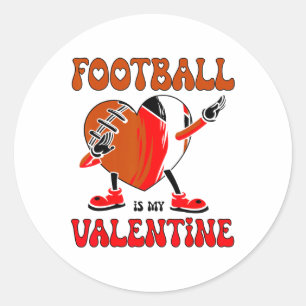 Pegatina Redonda El Fútbol Americano Es Mi Día De San Valentín Para