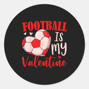 Pegatina Redonda El fútbol es mi entrenador de San Valentín Amantes