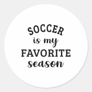 Pegatina Redonda El fútbol es mi temporada favorita amante del fútb