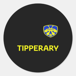 Pegatina Redonda El Fútbol Tipperario Del Condado De Irlanda Y El H