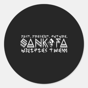 Pegatina Redonda El Futuro Actual Del Pasado, Sankofa, Los Une A Bl
