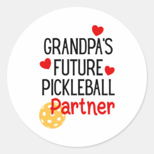 Pegatina Redonda El futuro compañero de pickleball de abuelo Granhi