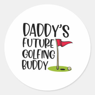 Pegatina Redonda El futuro de papi para jugar golf 1