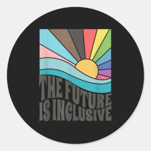 Pegatina Redonda El futuro es inclusivo Derechos lgbt Orgullo gay _