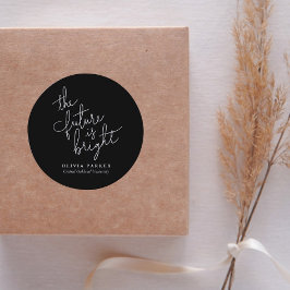 Pegatina Redonda El Futuro Es La Graduación De Citas Brillantes