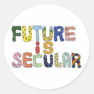 PEGATINA REDONDA EL FUTURO ES SECULAR
