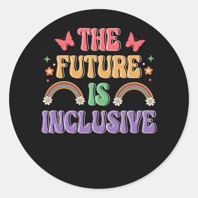 Pegatina Redonda El futuro es un profesor de educación especial inc (Anverso)