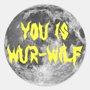 Pegatina Redonda ¡el fYou es Wur-wilf!