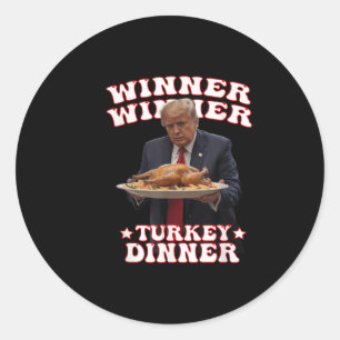 Pegatina Redonda El ganador de la cena turca de Donald Trump es gra