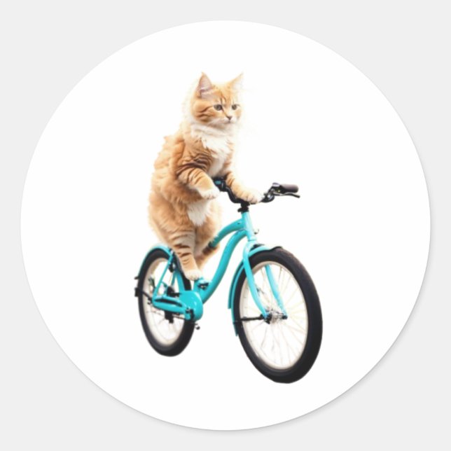 Pegatina Redonda El gato gracioso (Anverso)