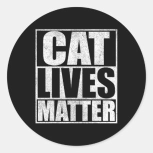 Pegatina Redonda El gato vintage vive problemas con Trump 2024