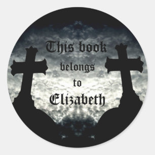 Pegatina Redonda El gemelo cruza este libro pertenece a