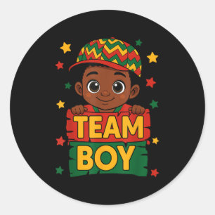 Pegatina Redonda El género de los chicos negros de Team Boy revela 