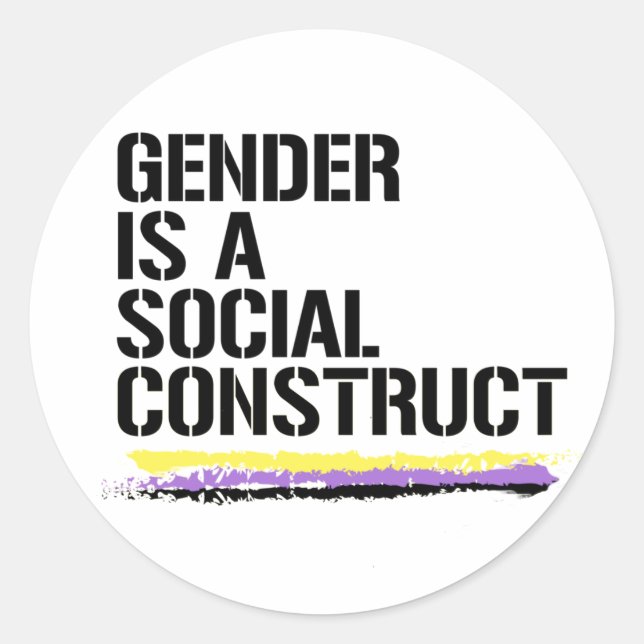 Pegatina Redonda El género es una construcción social (Anverso)