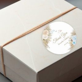 Pegatina Redonda El género pampas grises revelan que gracias