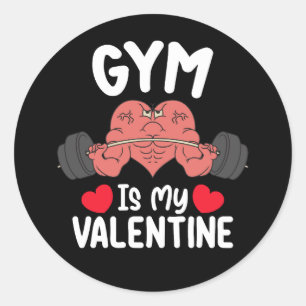 Pegatina Redonda El Gimnasio Es Mi Deporte De Fitness De San Valent