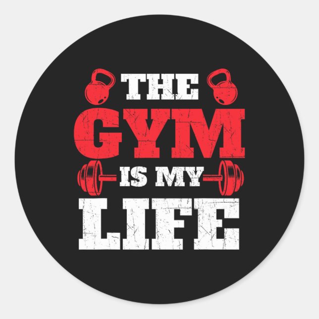 Pegatina Redonda El Gimnasio Es Mi Vida - El Halterofilia Del Gimna (Anverso)