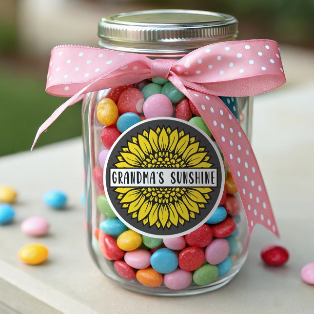 Pegatina Redonda El girasol sunshine de la abuela (Subido por el creador)