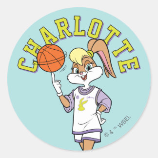 Pegatina Redonda El giro de baloncesto de Lola