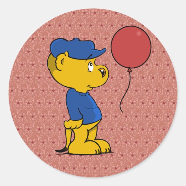 Pegatina Redonda El globo rojo de Ferald (Anverso)