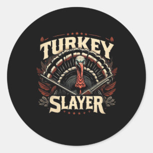 Pegatina Redonda El gobbler de primavera no camoflaus Turquía estaf