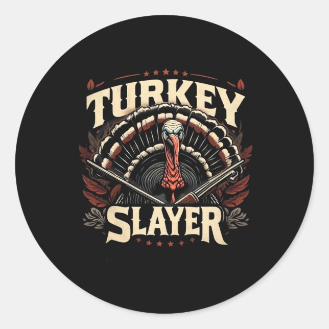 Pegatina Redonda El gobbler de primavera no camoflaus Turquía estaf (Anverso)