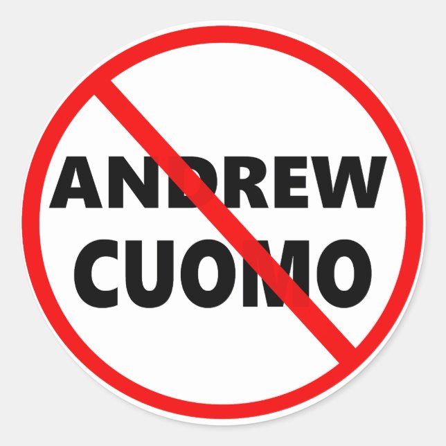 Pegatina Redonda El gobernador anti Andrew Cuomo es popular en Nuev (Anverso)