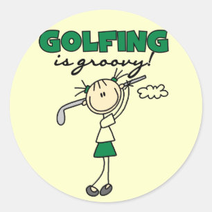 Pegatina Redonda El golf es Groovy Tshirts and Gifts