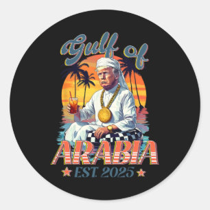 Pegatina Redonda El Golfo De Arabia Este 2025 Es Divertido Trump Vi
