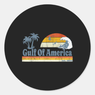 Pegatina Redonda El Golfo de Estados Unidos, retro gráfico, nunca s