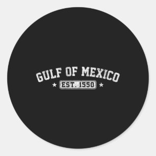 Pegatina Redonda El Golfo De México Retro Desde La Historia De La M
