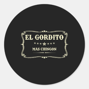 Pegatina Redonda El Gordito Chingon Cinco De Mayo Mexicano