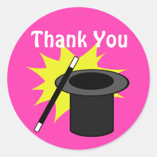 Pegatina Redonda El gorra del mago de la magia yo