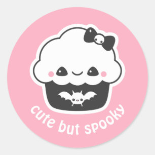 Pegatina Redonda El Gótico Kawaii Tocó Cupcake