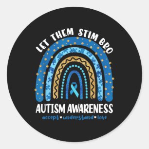 Pegatina Redonda El gracioso mes de la conciencia sobre el autismo
