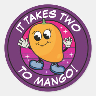 Pegatina Redonda El gracioso Personalizado Mango Pun: Se necesitan