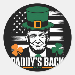 Pegatina Redonda El gracioso regalo de Trump Paddy es perf
