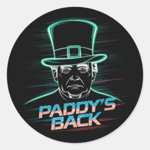 Pegatina Redonda El gracioso regalo de Trump Paddy es perf