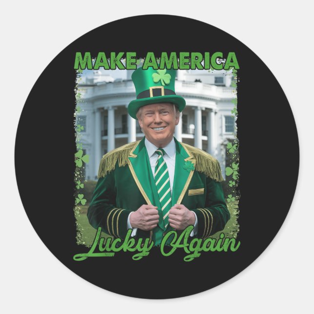 Pegatina Redonda El gracioso republicano de Trump vuelve a hacer qu (Anverso)