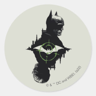 Pegatina Redonda El gráfico de dos caracteres Batman y Riddler