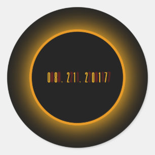 Pegatina Redonda El gran eclipse 08.21.2017