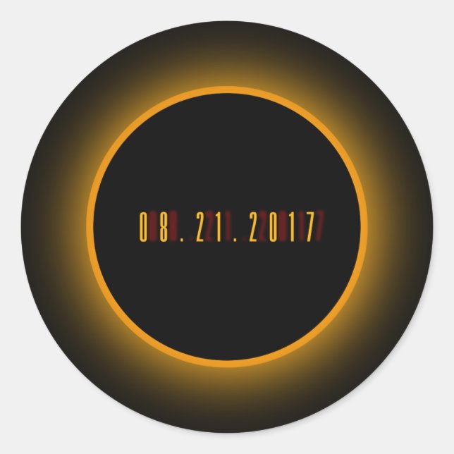 Pegatina Redonda El gran eclipse 08.21.2017 (Anverso)