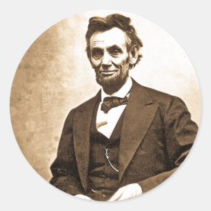 Pegatina Redonda El gran emancipador - Abe Lincoln (1865)